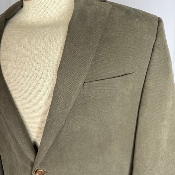 Lauren Ralph Lauren Taupe Olive Microfiber Sport Coat Blazer 44R Classic Fit - Picture 4 of 9